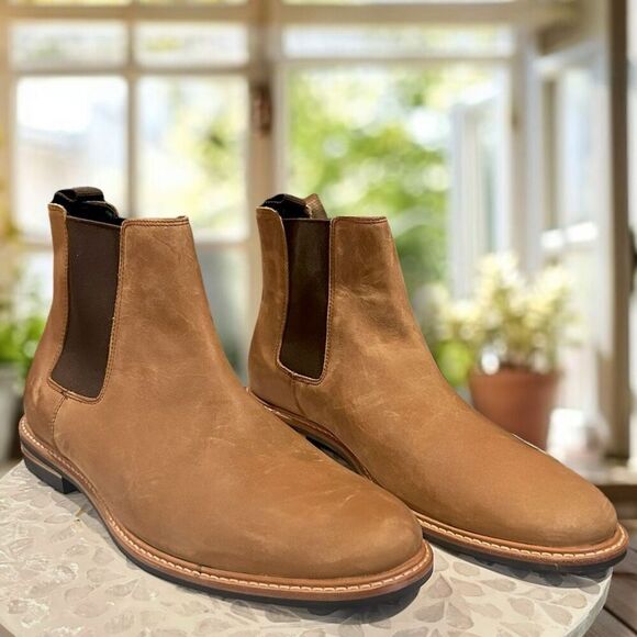 NISOLO $260 All-Weather Waterproof Textured Leather Chelsea Marco Slip-On Boots - Picture 9 of 13